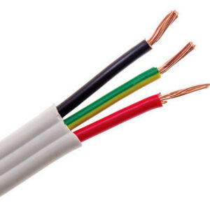 2X1.5mm2 + E PVC Flat Red Black Cores with White Sheath 100M