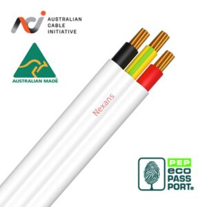 2X16mm2 + E PVC Flat Red Black Cores with White Sheath